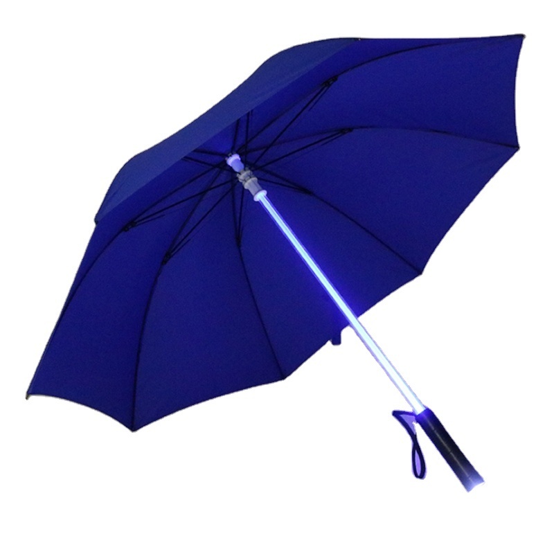 Logo Printed LED Luminous Transparent Umbrella With Flashlight Function