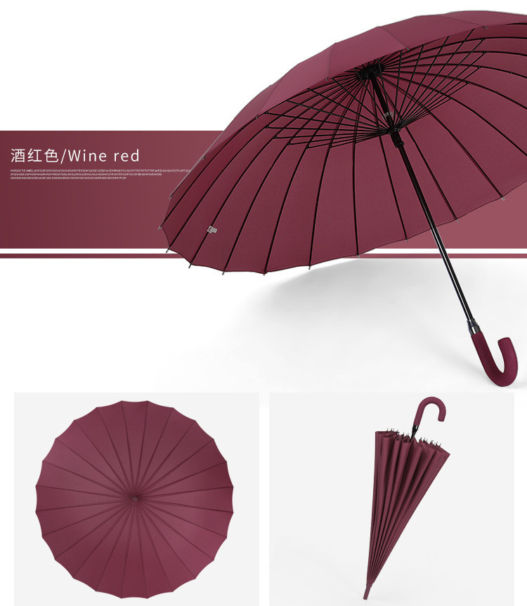 24 bone straight bar umbrella men's big size business umbrella EVA handle  customized LOGO advertising umbrella for gift