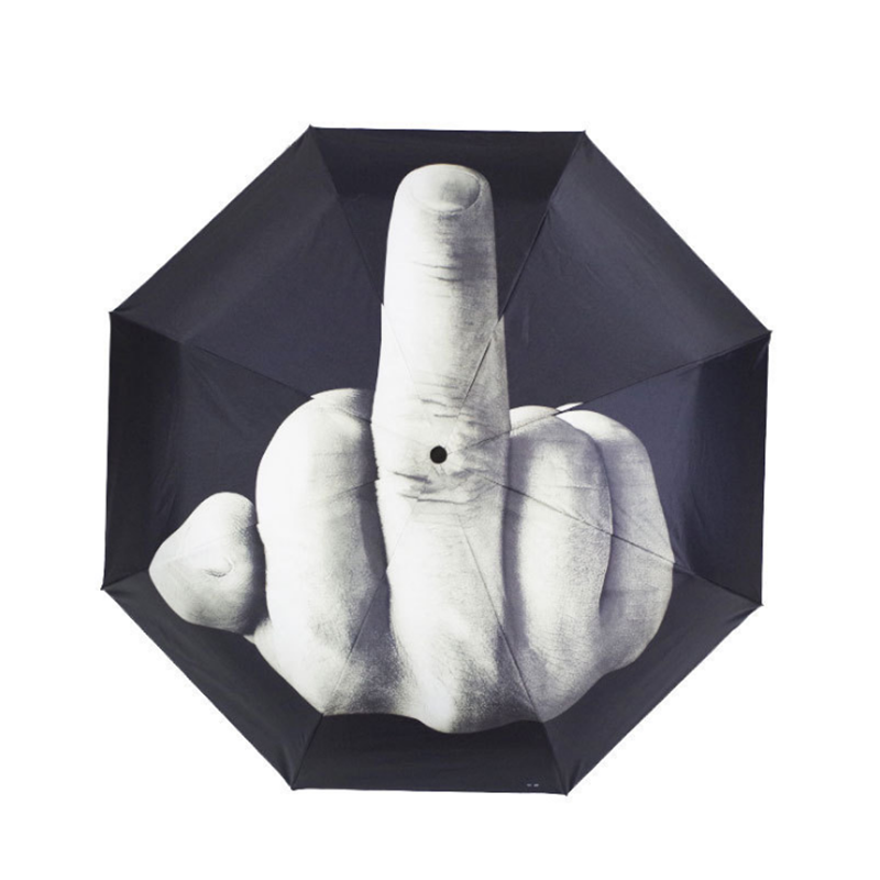 Personality creativity middle finger folding umbrella funny international gestures disdain prevention suntan umbrella