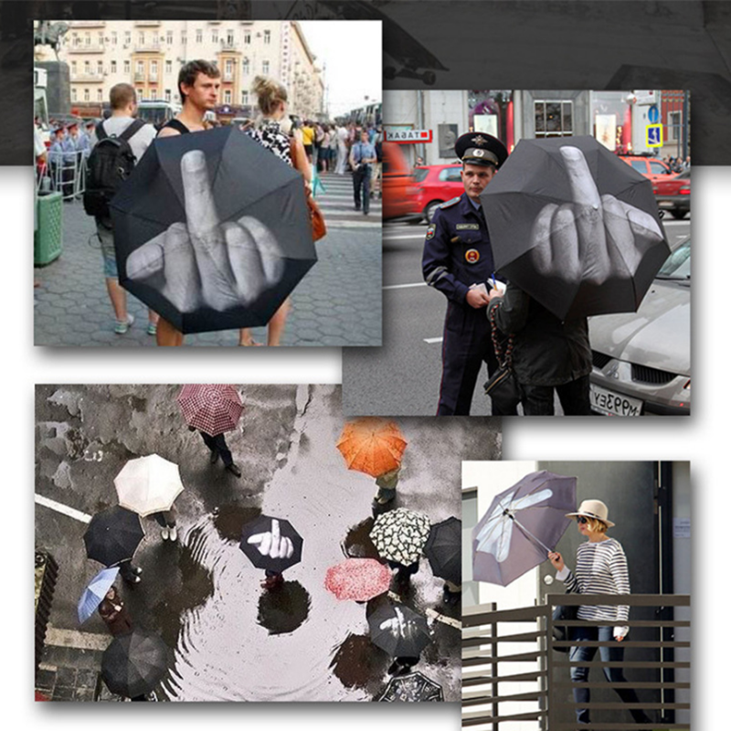 Personality creativity middle finger folding umbrella funny international gestures disdain prevention suntan umbrella