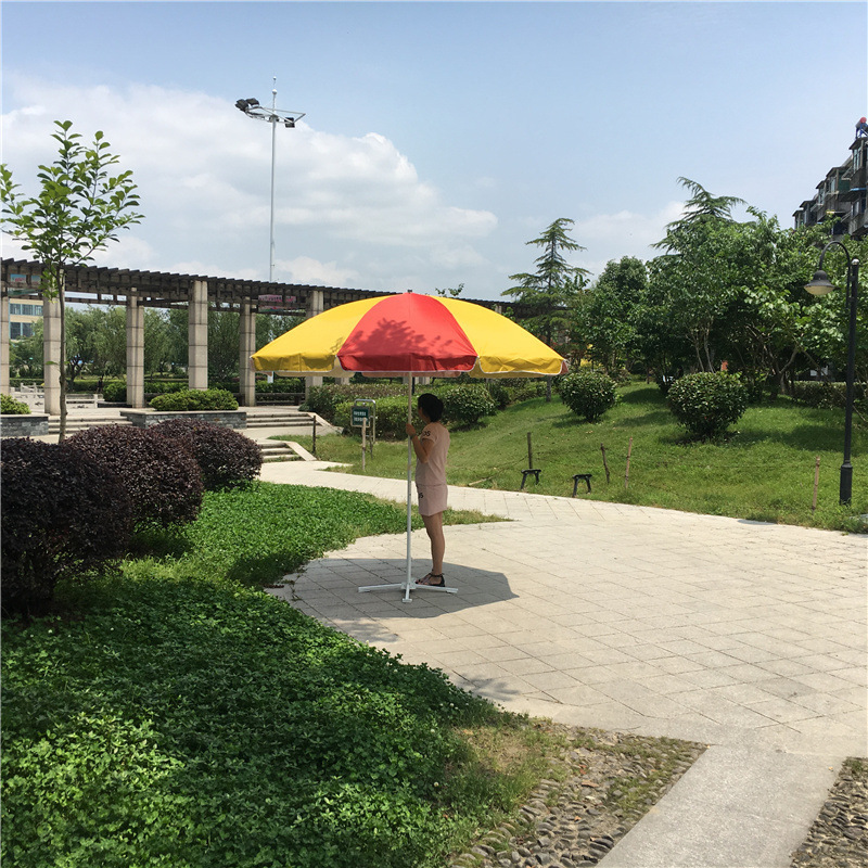 Chinese factory spot sale High quality beach umbrella can print logo blue red color outdoor sun umbrella