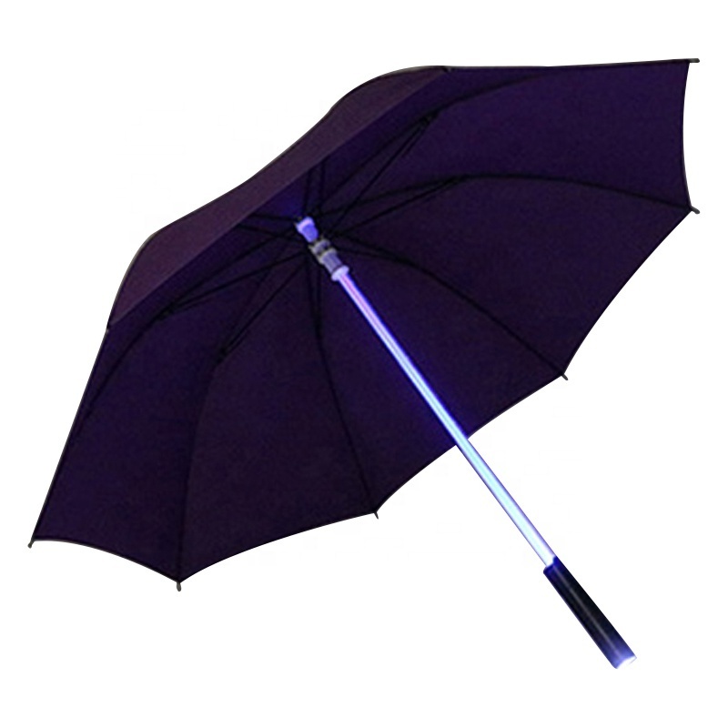 Factory Wholesale Led Flash Light Colorful Long Handle Night Umbrella With Led Light