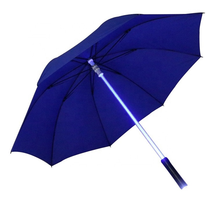 Factory Wholesale Led Flash Light Colorful Long Handle Night Umbrella With Led Light