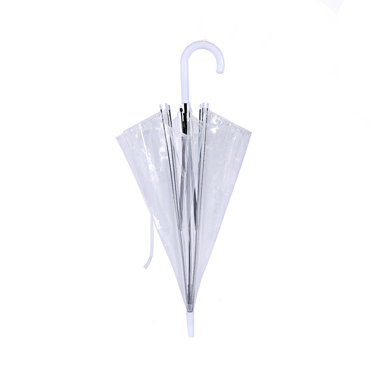 Custom Design Automatic Open 21 Inch 8 Bone Clear Adult Umbrellas Transparent Umbrella For Rain