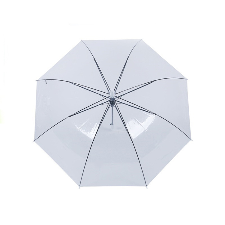 Custom Design Automatic Open 21 Inch 8 Bone Clear Adult Umbrellas Transparent Umbrella For Rain