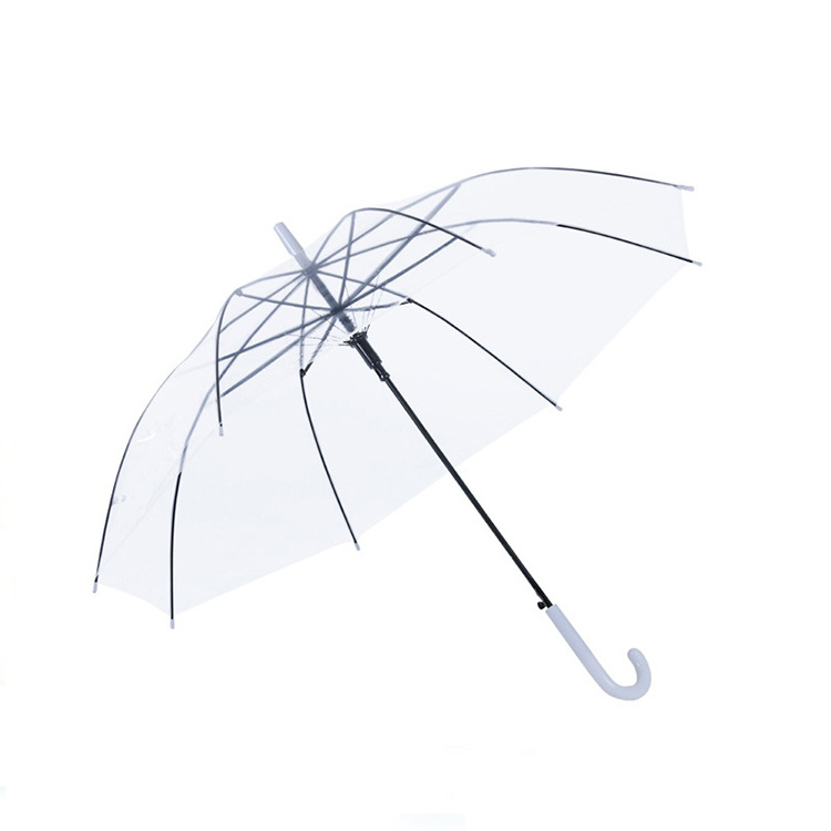 Custom Design Automatic Open 21 Inch 8 Bone Clear Adult Umbrellas Transparent Umbrella For Rain