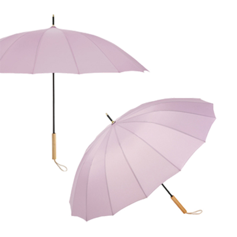 Brand New Windproof Frame Long Handle Umbrella With Wooden Handle