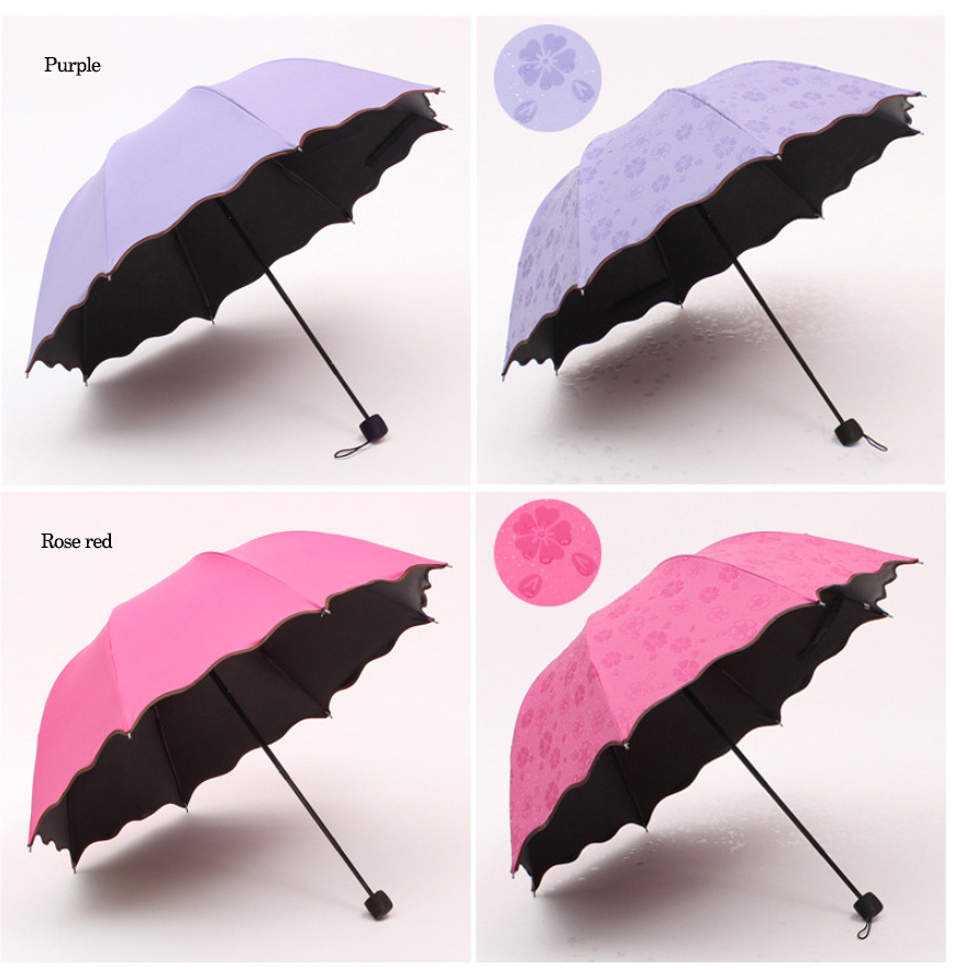 Popular Selling Portable Bloom flower Magic Umbrella Uv Protection Woman Umbrellas portable colorful