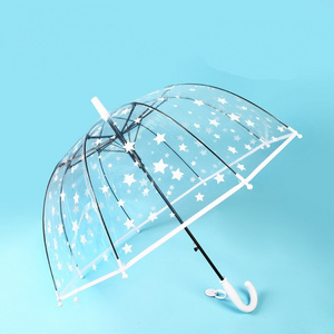 2023 new children's transparent umbrella star pattern kindergarten graffiti umbrella lovely fresh doll umbrella