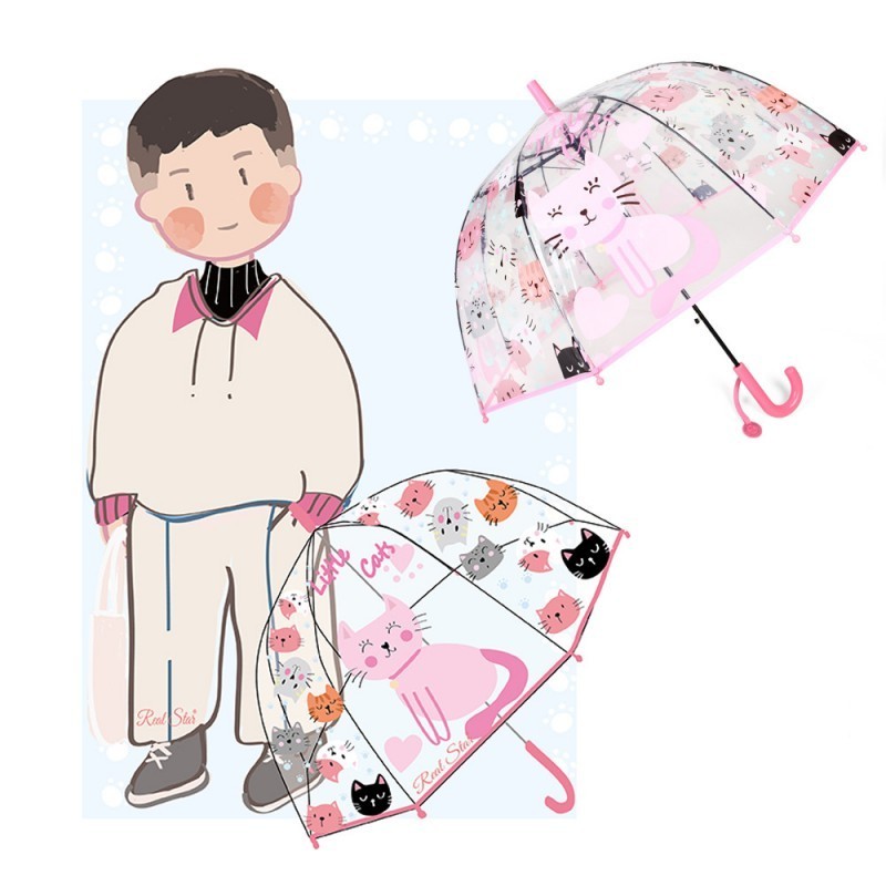 hot sale Apollo Children's Umbrella 19 inch 8K cat print cute cartoon umbrella fo girls