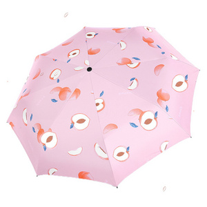 Fully automatic vinyl Sun folding umbrella Fruit small fresh Sun protection UV protection umbrella