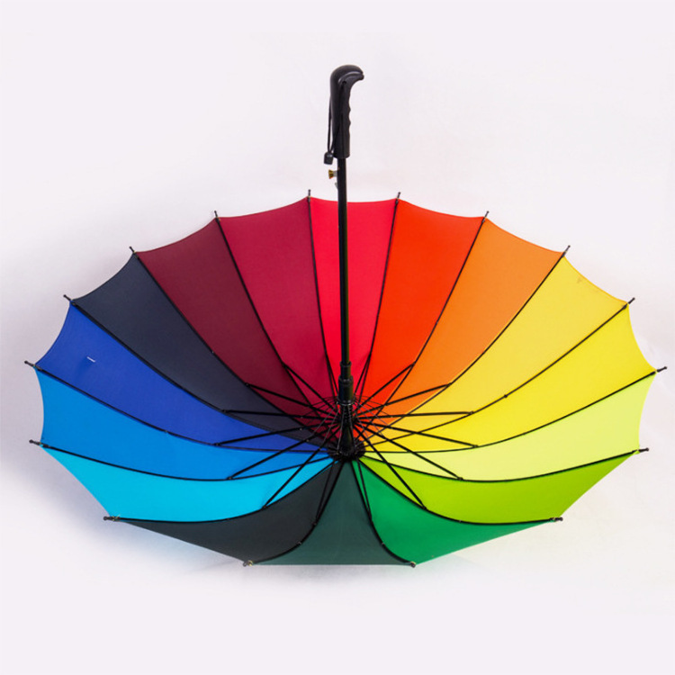 Logo Customized Automatic windproof black stick umbrella large straight umbrella