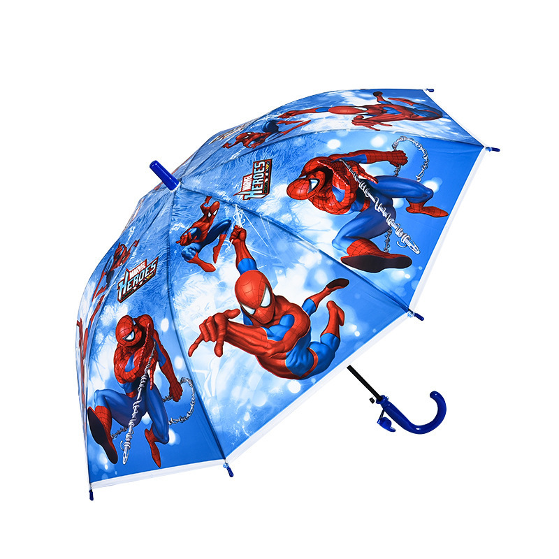 In Stock/High quality auto open straight umbrella for children spider character umbrella cute umbrella kids