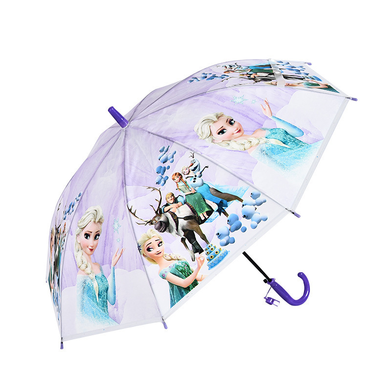 19inch 8 ribs POE Elsa princess umbrella Kid Cartoon Straight Children Kids Rain Umbrella For girls