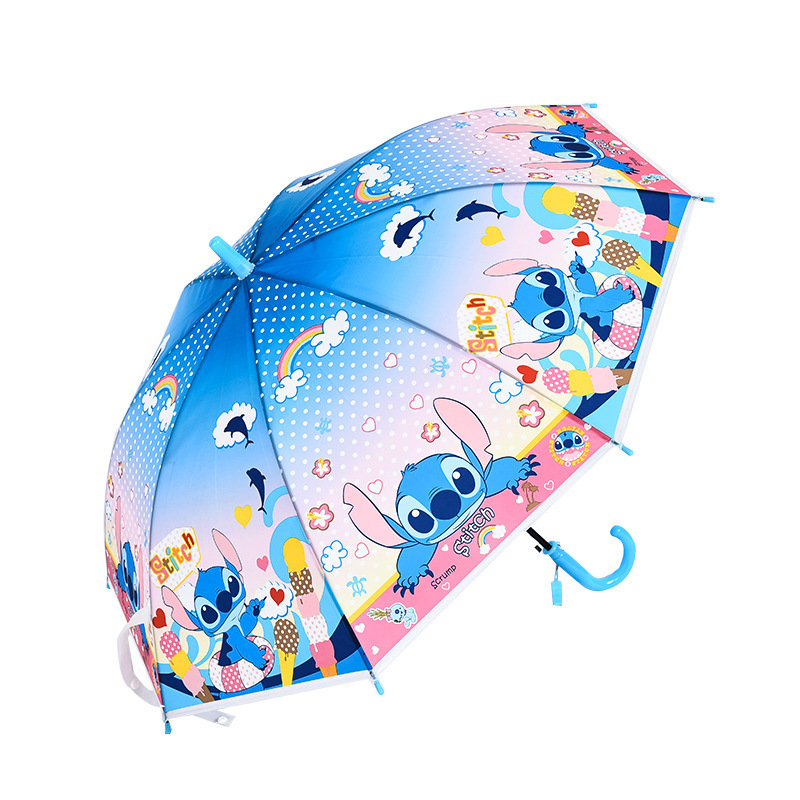 Cute Rain Sun Students Umbrella J shape Straight Printing Animal Cartoon Princess Umbrella Personalized Kids Umbrella