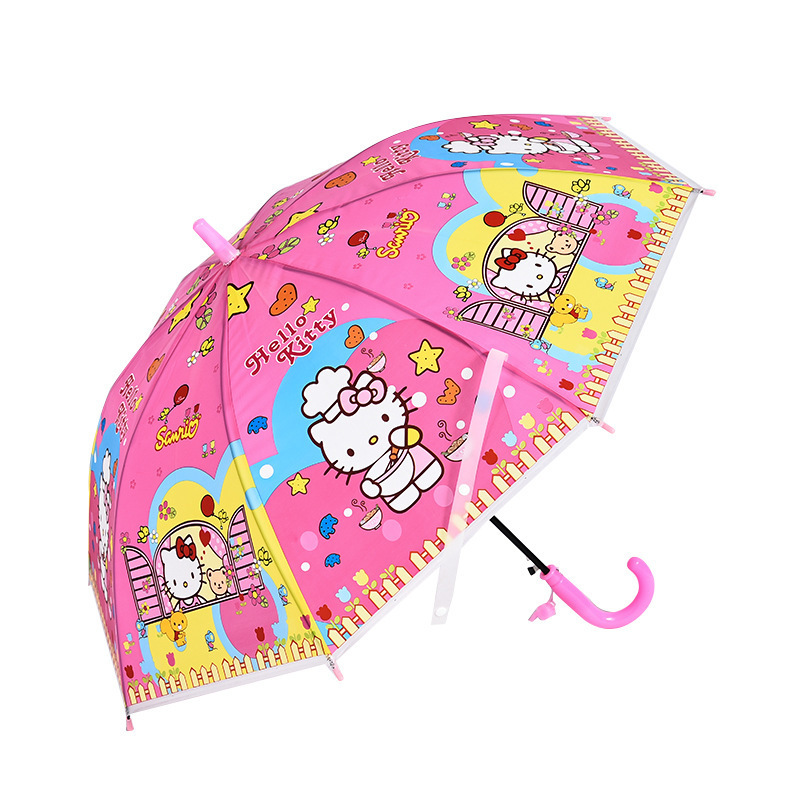 Cute Rain Sun Students Umbrella J shape Straight Printing Animal Cartoon Princess Umbrella Personalized Kids Umbrella