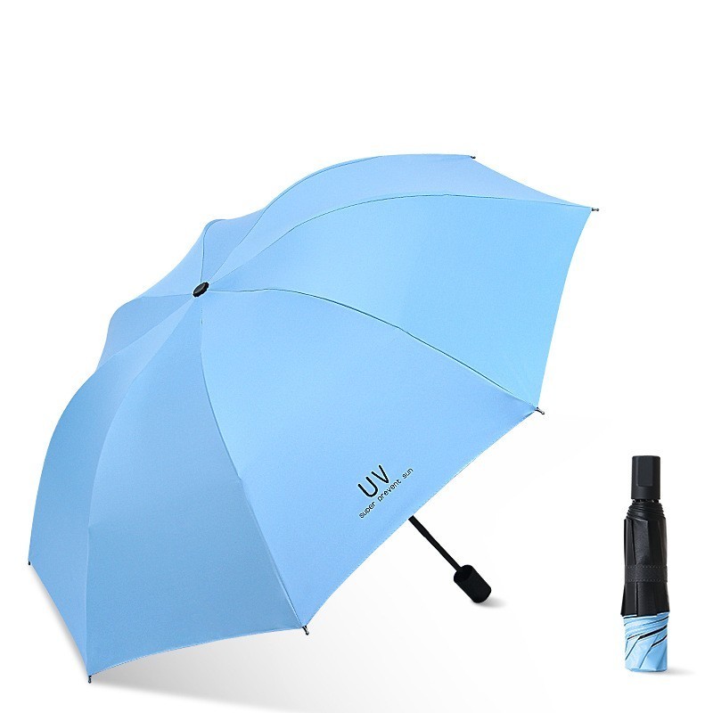 Promotional Sunshade Waterproof Custom Black Coating For Avocado 3 Folding Fruit Travel Rain Umbrella With Logo