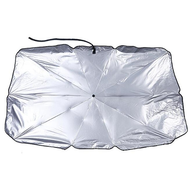 Hot Sale Promotional Silver Coating Car Sunshade Umbrella Anti-UV Car Windscreen Umbrella