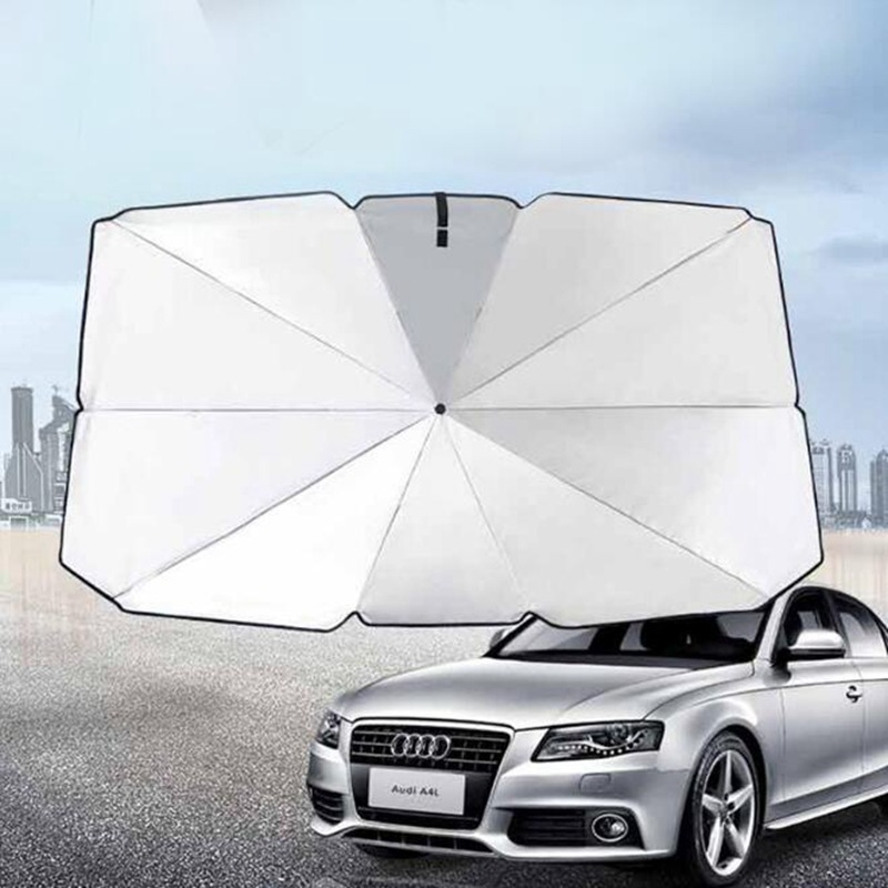 Hot Sale Promotional Silver Coating Car Sunshade Umbrella Anti-UV Car Windscreen Umbrella