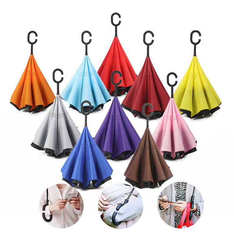 Sombrillas Straight Automatic Double Inverted Umbrella Reverse Umbrella Windproof For The Rain