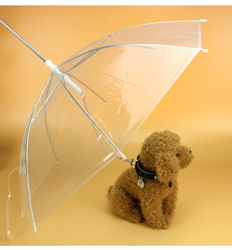 2024 hot sale Transparent clear waterproof pet rain gear dog cat umbrella