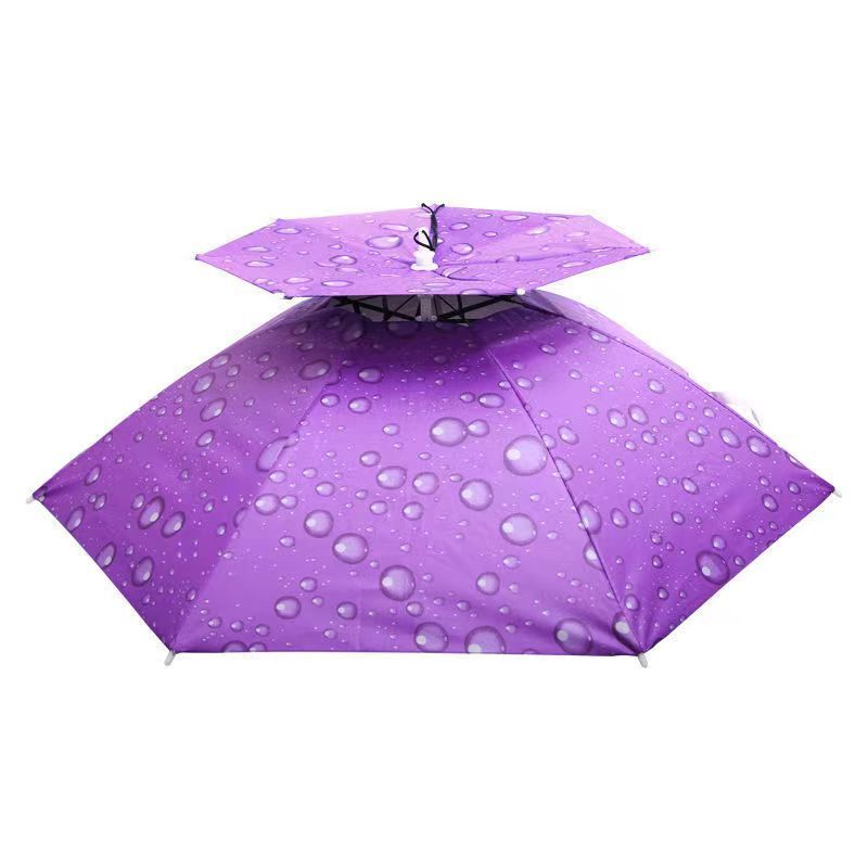 Custom Double layer large hat umbrella windproof Fishing umbrella UV-protection outdoor Umbrella