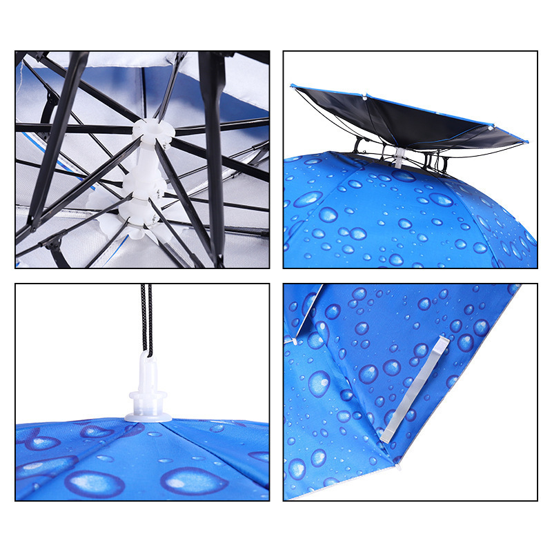 Custom Double layer large hat umbrella windproof Fishing umbrella UV-protection outdoor Umbrella