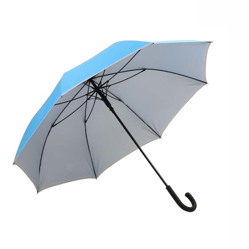 23inch 8K Silver coating UV-Protection umbrella windproof custom logo straight umbrella Promotional