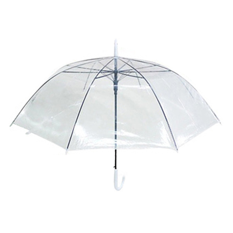 Promotion Logo Customized Eco friendly Straight Clear POE Clear Transparent Wholesale Cheap Umbrellas