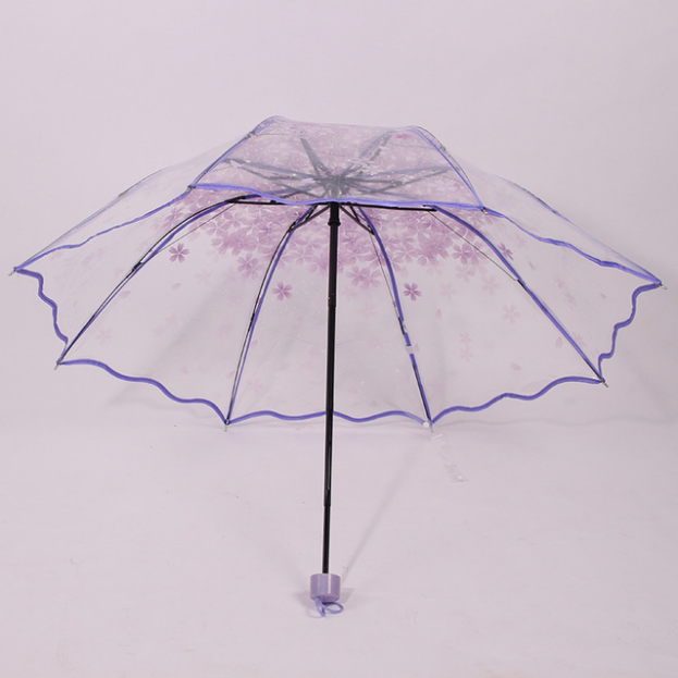 Sakura clear wedding cherry blossom ladies transparent folding umbrellas