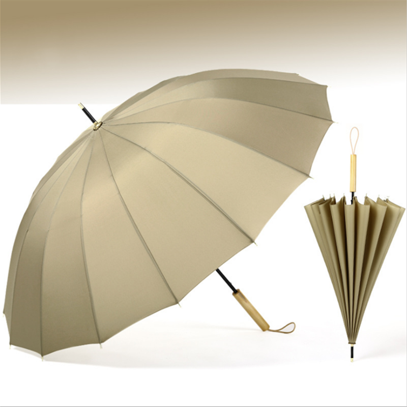 High quality best selling 23 inch Straight Custom fabric outdoor fashion Sunny and Rainy wooden handle Umbrella