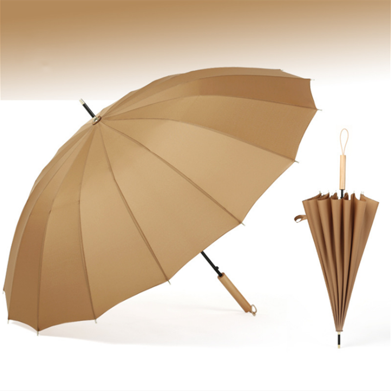 High quality best selling 23 inch Straight Custom fabric outdoor fashion Sunny and Rainy wooden handle Umbrella