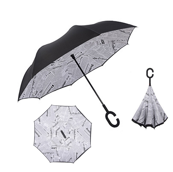 2023 hands free umbrella double layer creative magic inverted reverse umbrella