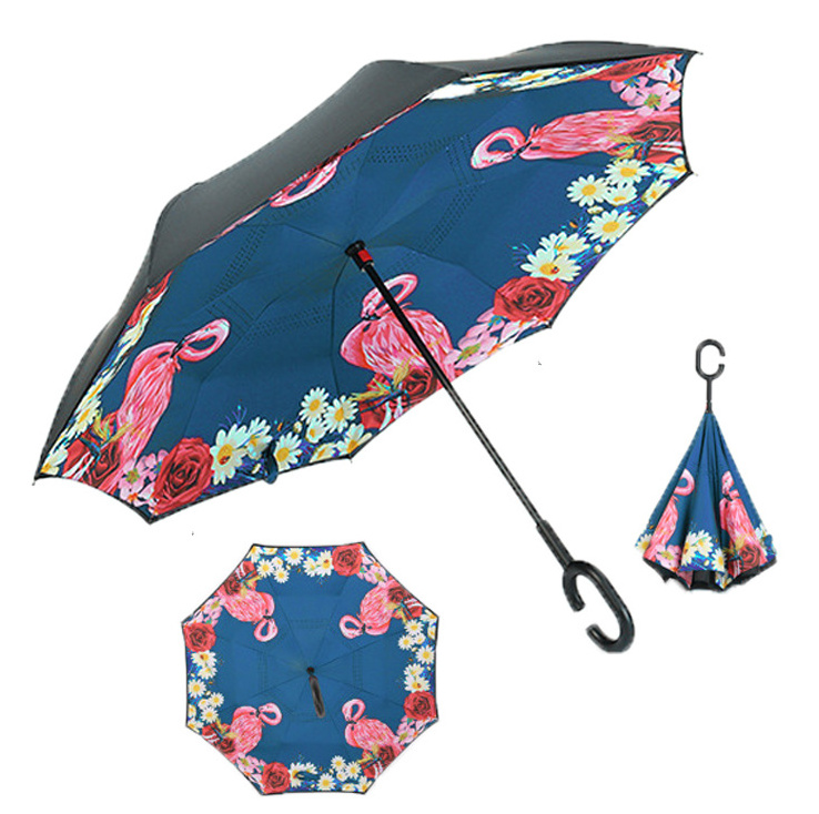 2023 hands free umbrella double layer creative magic inverted reverse umbrella