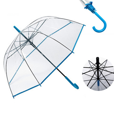 Automatic Logo Print Dome Bubble Plastic PVC POE Material Clear Colorful Transparent Umbrella