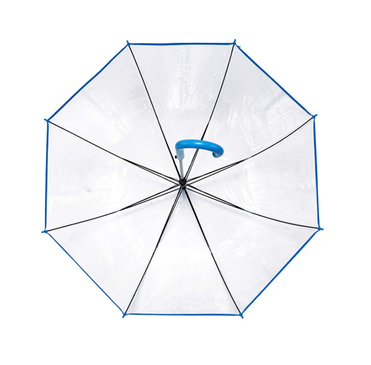 Automatic Logo Print Dome Bubble Plastic PVC POE Material Clear Colorful Transparent Umbrella