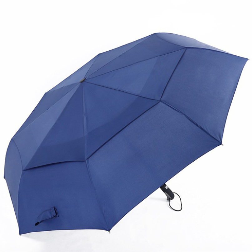 High quality automatic open close double layer 3 fold umbrella wind proof Waterproof Air Vented oversize golf umbrella