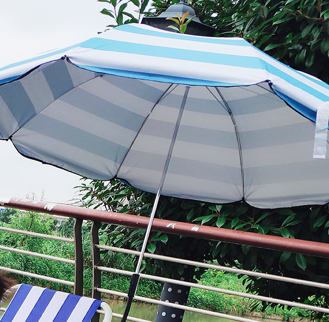 UV protection Beach chair clamp umbrella camping chair umbrella custom logo printed