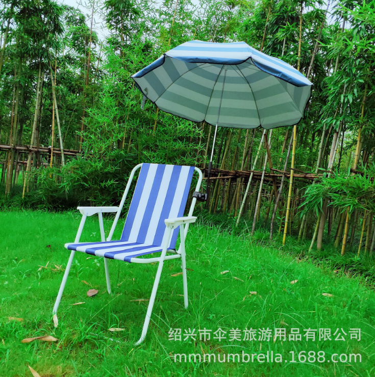 UV protection Beach chair clamp umbrella camping chair umbrella custom logo printed