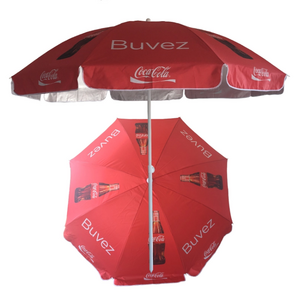 Wholesale Popular High Quality Customized Logo Printed Advertising Polyester Outdoor Promotional Large Beach Umbrellas