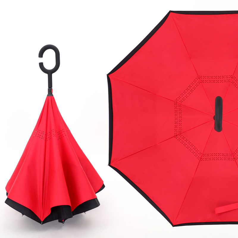 QX Chinese factory Cheapest Direct Hot Sale Windproof Reverse Inverted Umbrellas Double Sided Printing