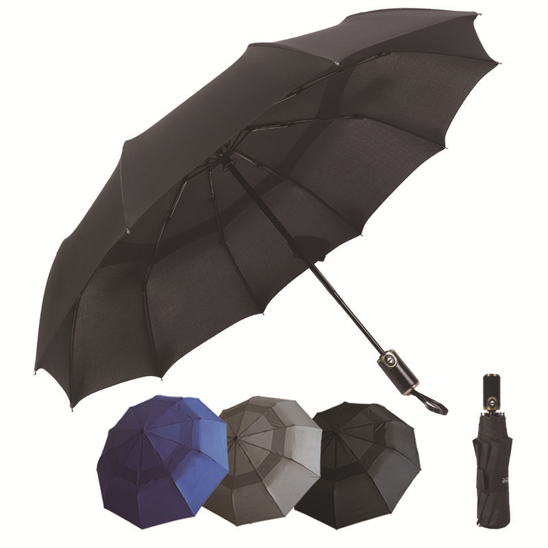 Amazon's best selling three fold umbrella fully automatic one button open and close windproof umbrella