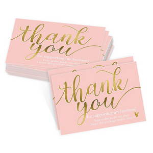 Custom Holographic Pink Thank You Cards Printing for Business Large Size 3.5x5 inches Pink Thank You Cards