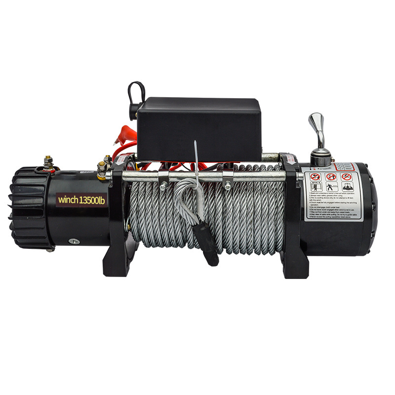 Car electric winch portable 12v electric winch 13500lbs 12000lbs with synthetic rope