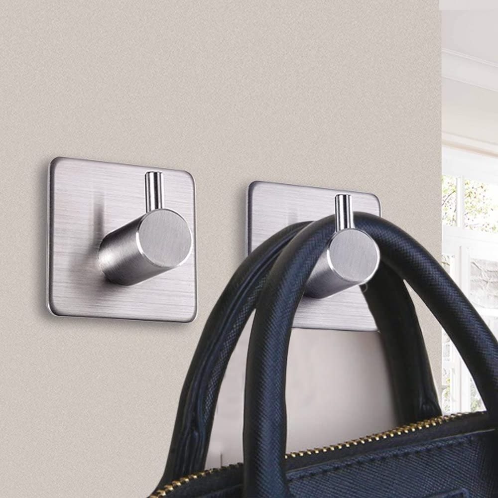 Matte Black Stainless Steel Wall Mounted Adhesive Hanging Hooks For Hanging Heavy Duty Wall Clothes