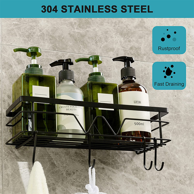 Shower Caddy 5 Pack Adhesive Shower Organizer Shelf for Bathroom Storage Home Decor Stainless Steel