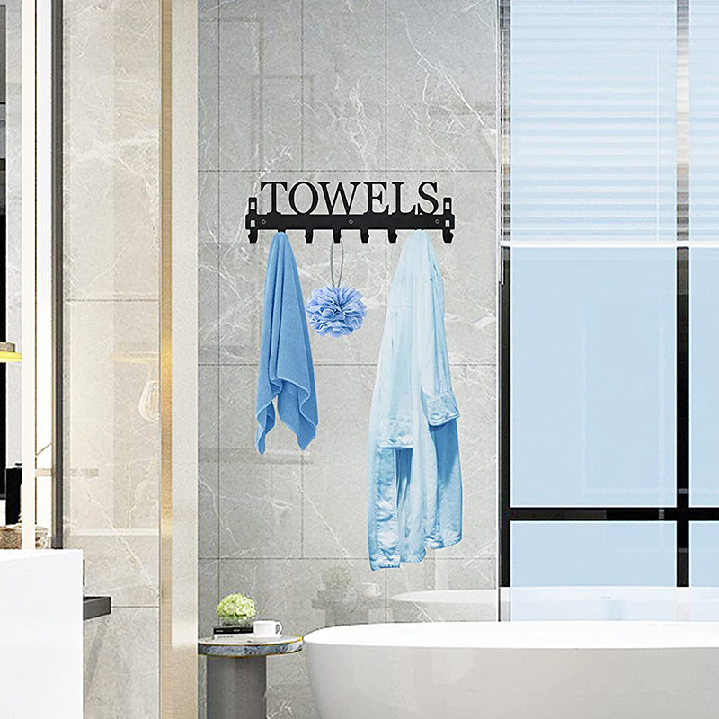 Stainless Steel Cloth Hanging Kitchen Over The Door 8 Hooks Hanger Over Door Towel Rack Robe Hook for Bathroom