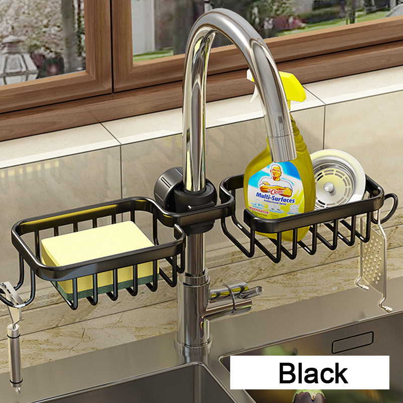 New Tread Faucet Storage Rack Sink Bowl Rack Chopsticks Drain Rack For Kitchen Sink Organizer Storage Faucet Soap Sponge Holder