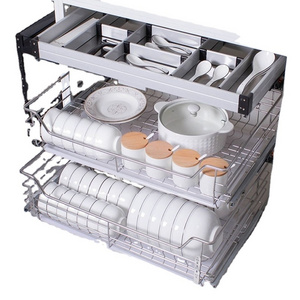 Oem Factory Short Deep Under-Shelf Pull Out Drawer Cupboard Organizer Cabinet Shelf Support Kitchen Cabinet Storage