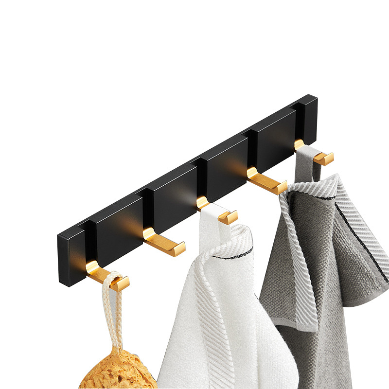 Bathroom Accessories Towel Hanging Wall Mounted Metal Robe Hook Cloth Hanger Robe Hook with Retractable Hook